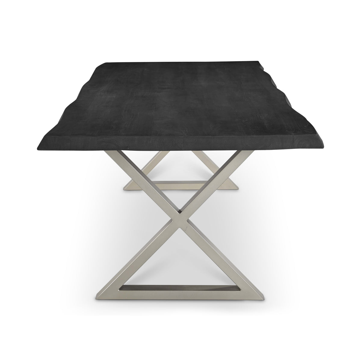 Brooks Dining Table X Base 40" x 116" Ebonized Top - Pewter Base by Urbia - detail 3