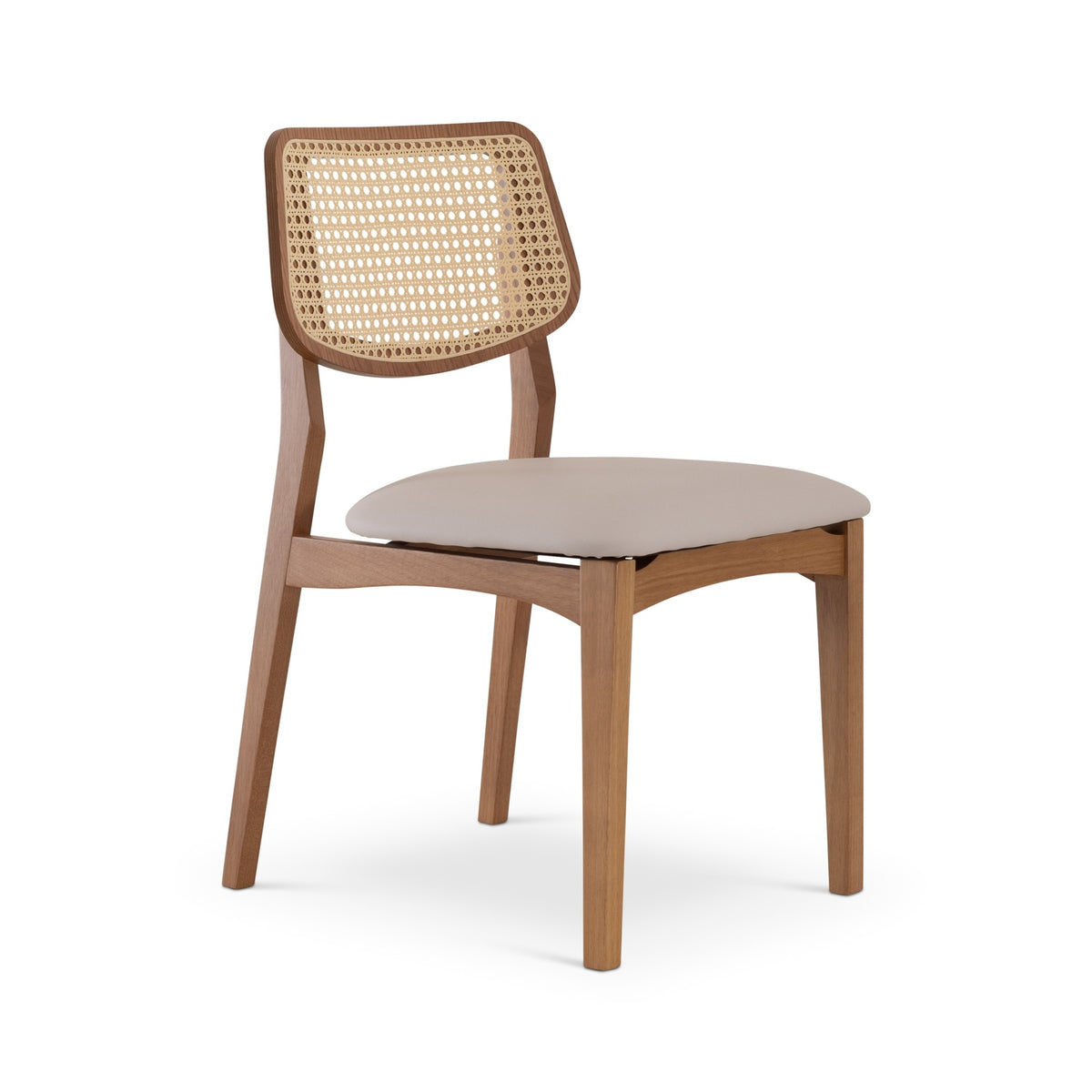 Beth Cane Dining Chair Damasco, Shimmy Cream Vinyl, Natural Cane by Urbia - detail 3