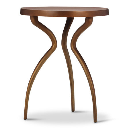 Elements Sarp End Table - Antique Brass