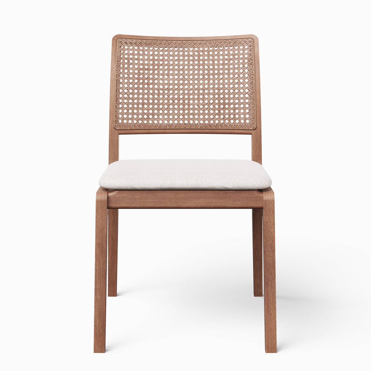 Modern Brazilian - Larissa Side Chair - Harvest Natural Upholstery - Nogal Frame