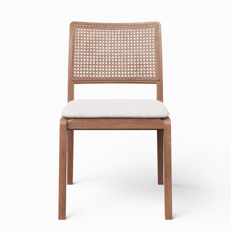 Modern Brazilian Larissa Side Chair Harvest Natural Upholstery - Nogal Frame