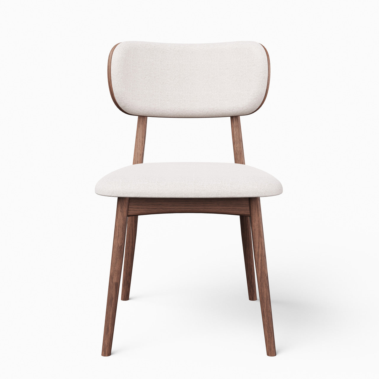 Modern Brazilian - Claudia Side Chair - Harvest Natural Upholstery - Nogal Frame