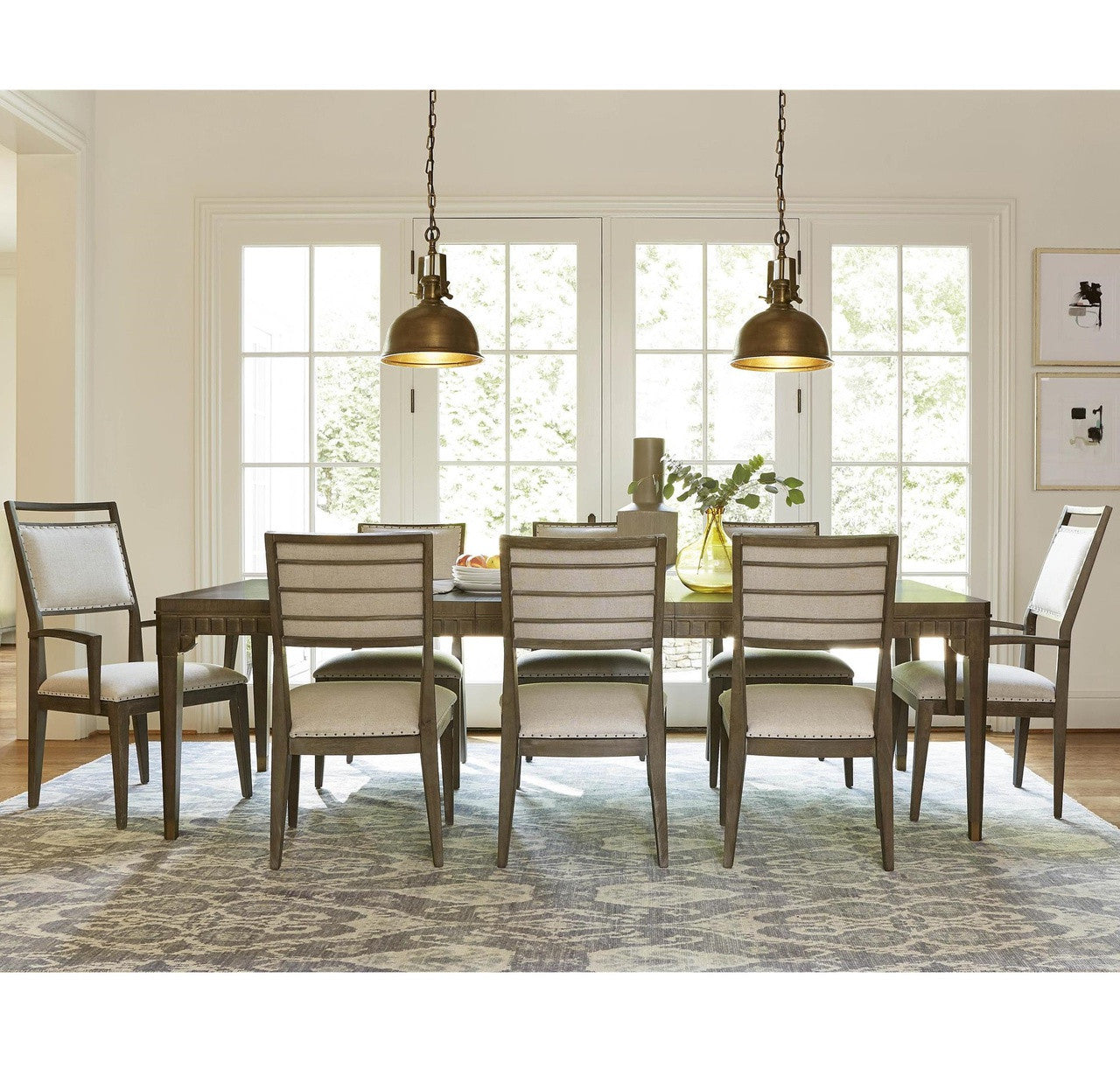 Playlist Vintage Oak Extending 7 Piece Dining Table Set