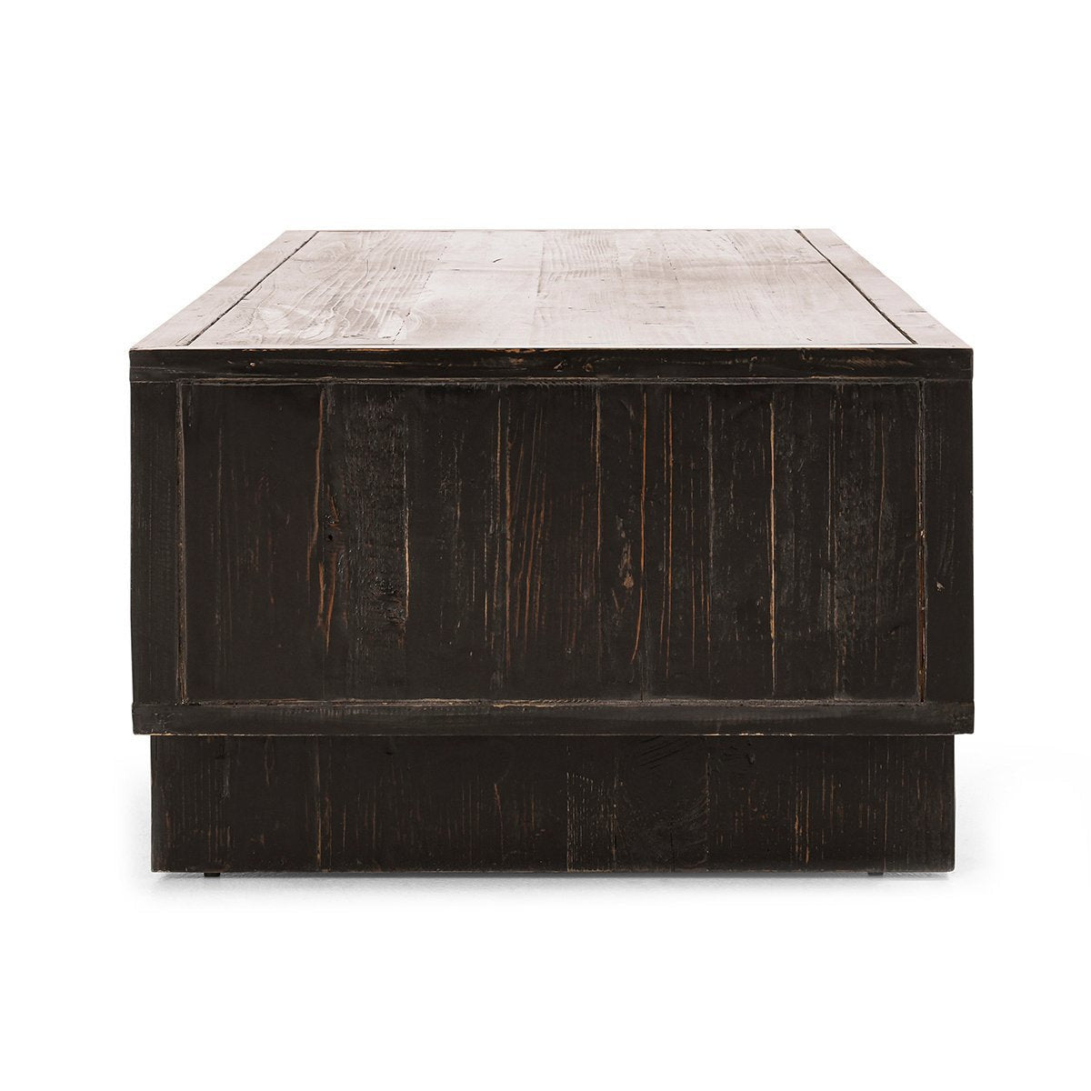 Anton Solid Wood Rectangle 4Dwr Coffee Table - Black-Natural