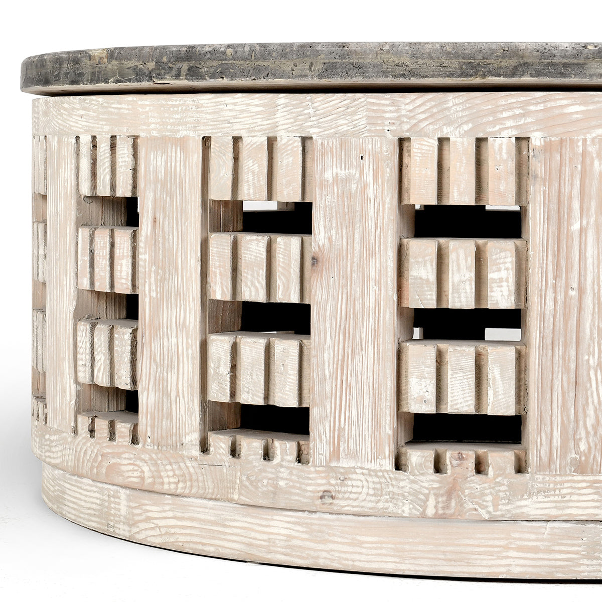 Becky Coffee Table - Timeworn Cream/Travertine - Vintage Cream