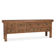 Lahey Solid Wood 11Dwr Rectangle Console Table - Mission Brown