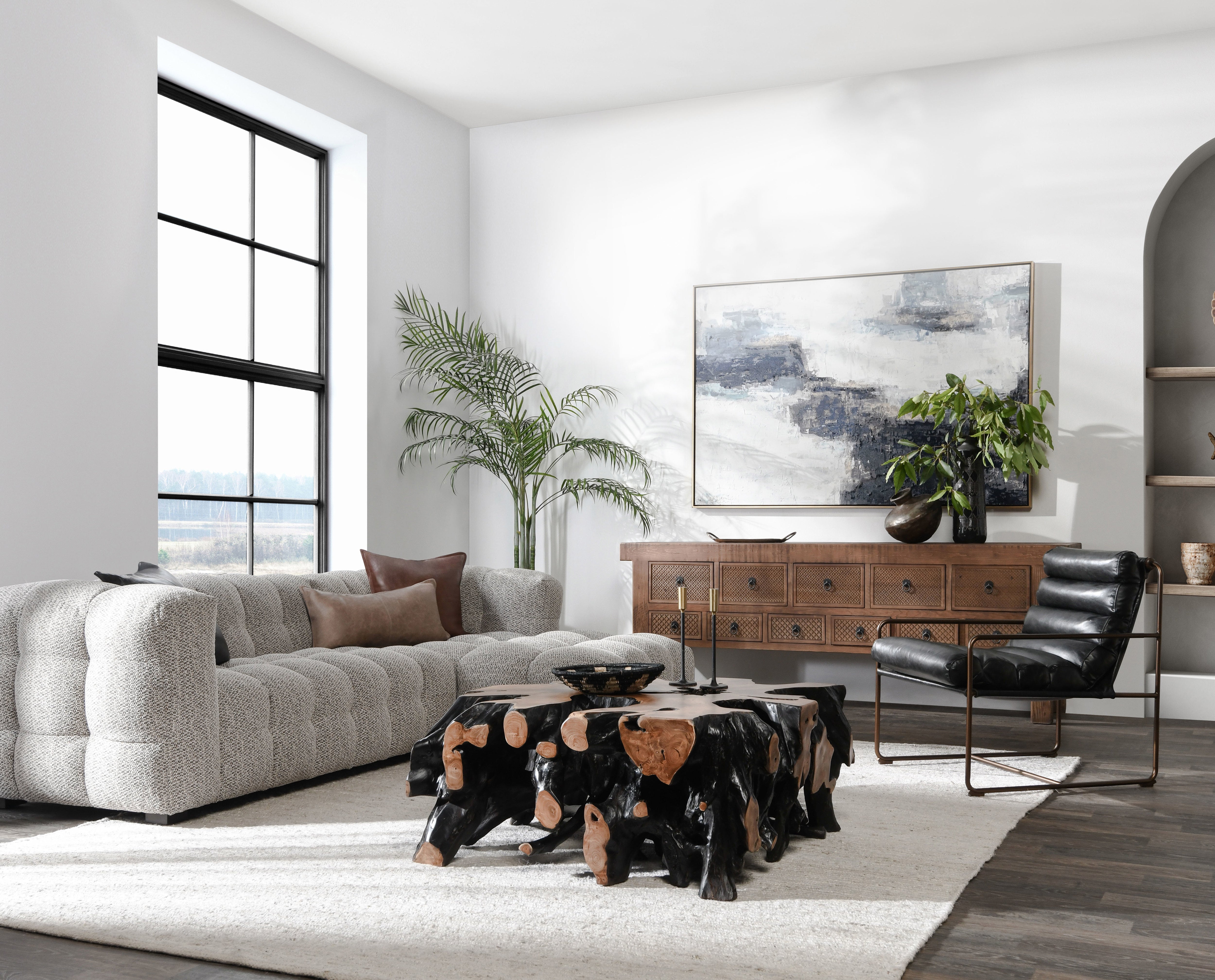 Lahey 11 Drawer Console Table - Mission Brown