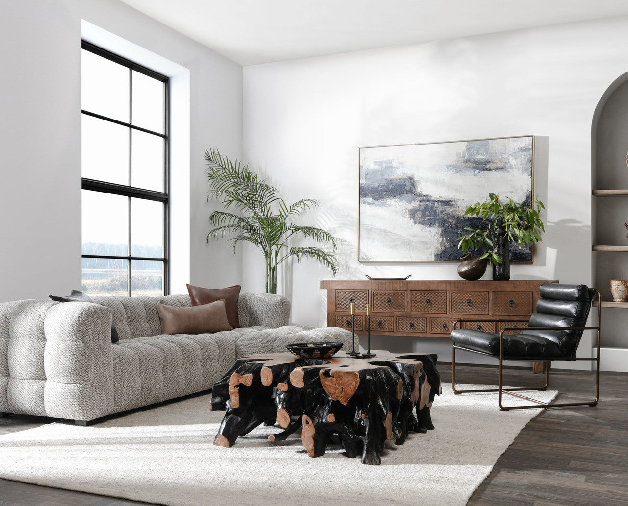Lahey Solid Wood 11Dwr Rectangle Console Table - Mission Brown