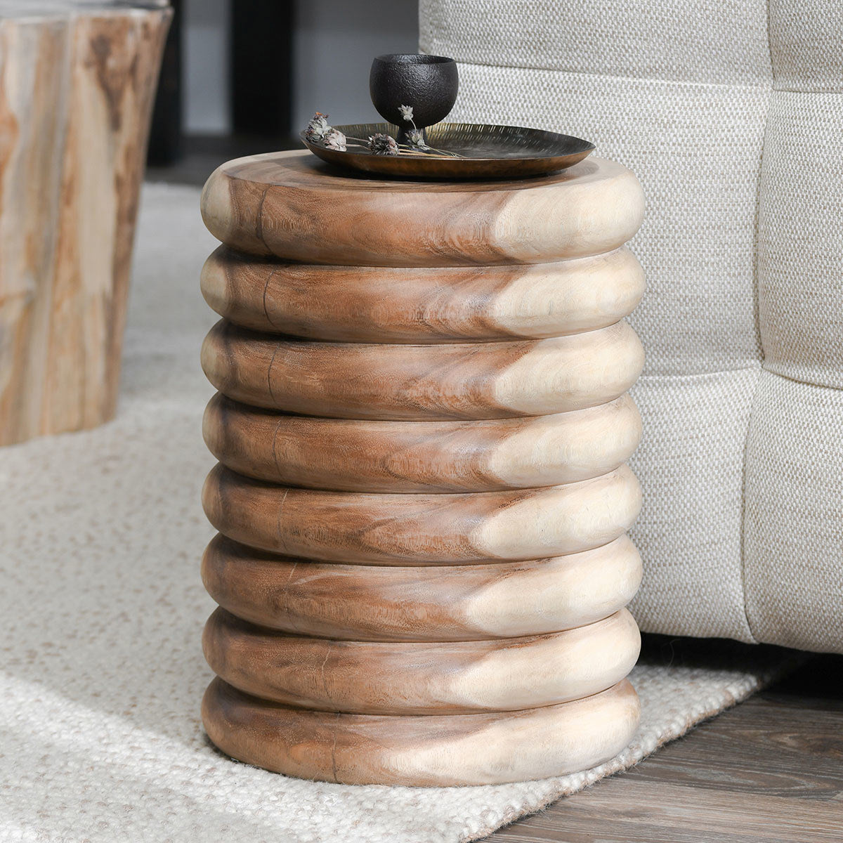 Gala Solid Wood Round End Table