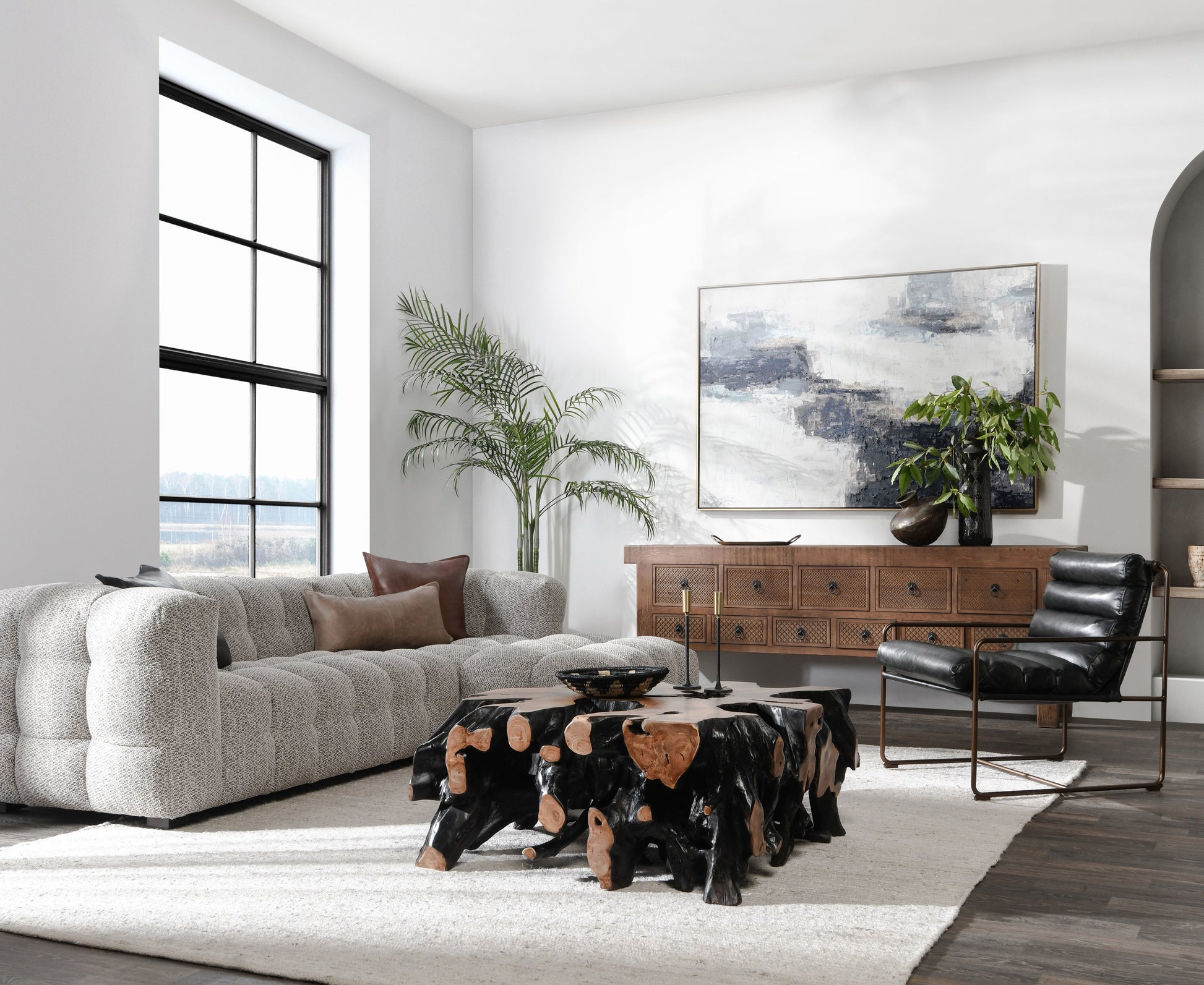 Cypress Coffee Table - Black/Natural