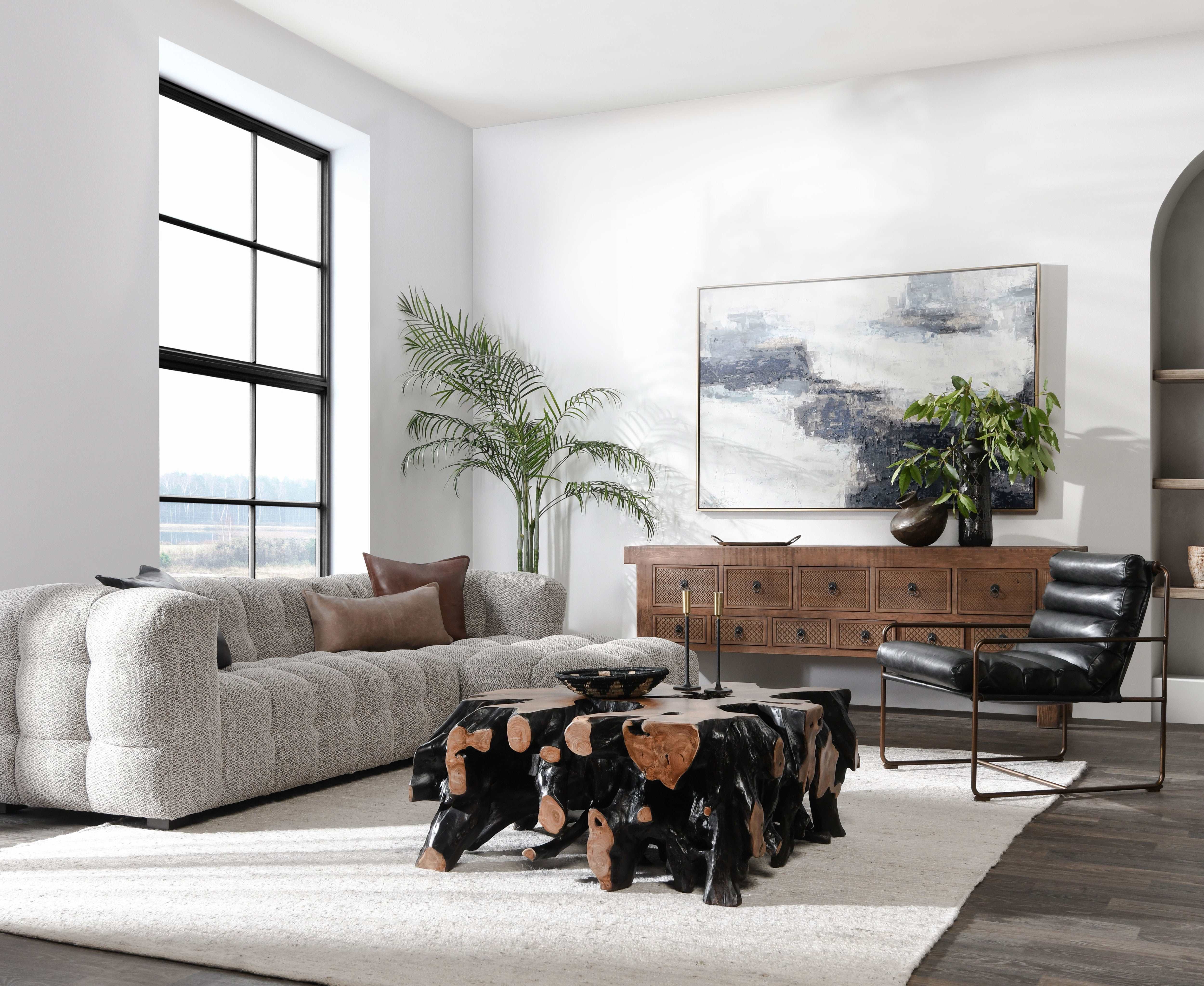 Cypress Coffee Table - Black/Natural
