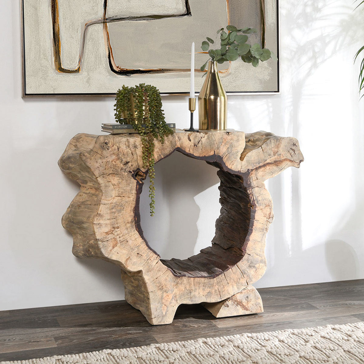 Odette Solid Wood Rectangle Console Table