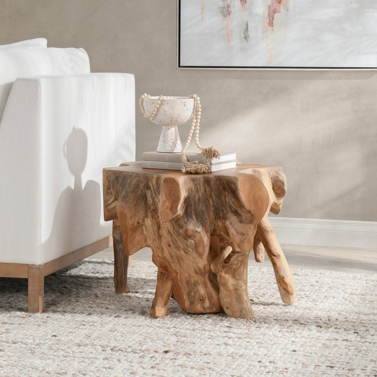 Cypress Teak Root End Table