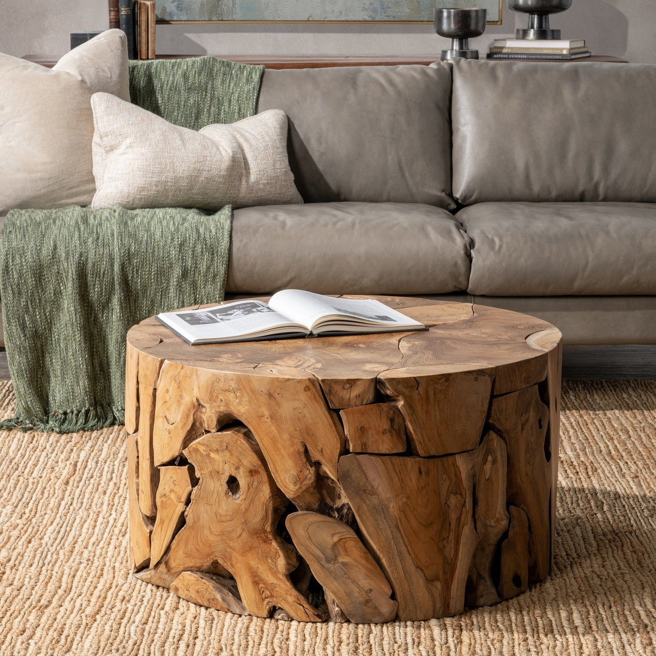 Rhea Solid Wood Round Coffee Table