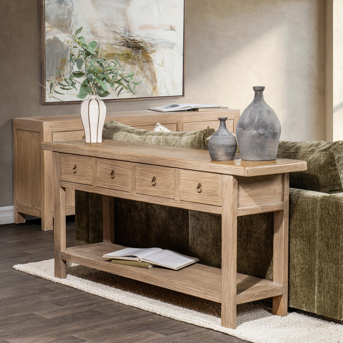 Perle 75" Console Table - River Sand / 75" / Rectangle by Classic Home - view 6
