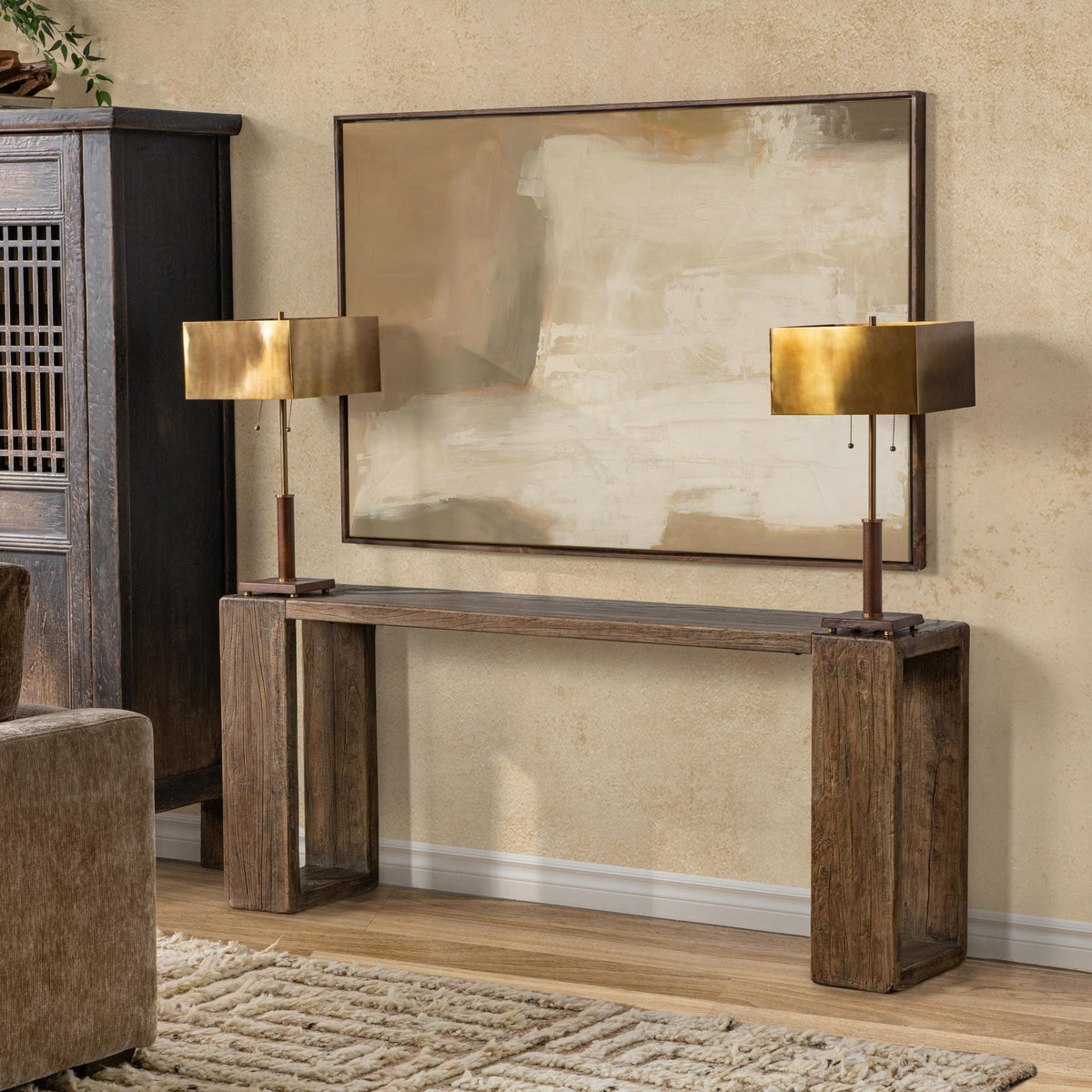 Torrey Console Table - Vintage Brown / 70" / Rectangle by Classic Home - view 7