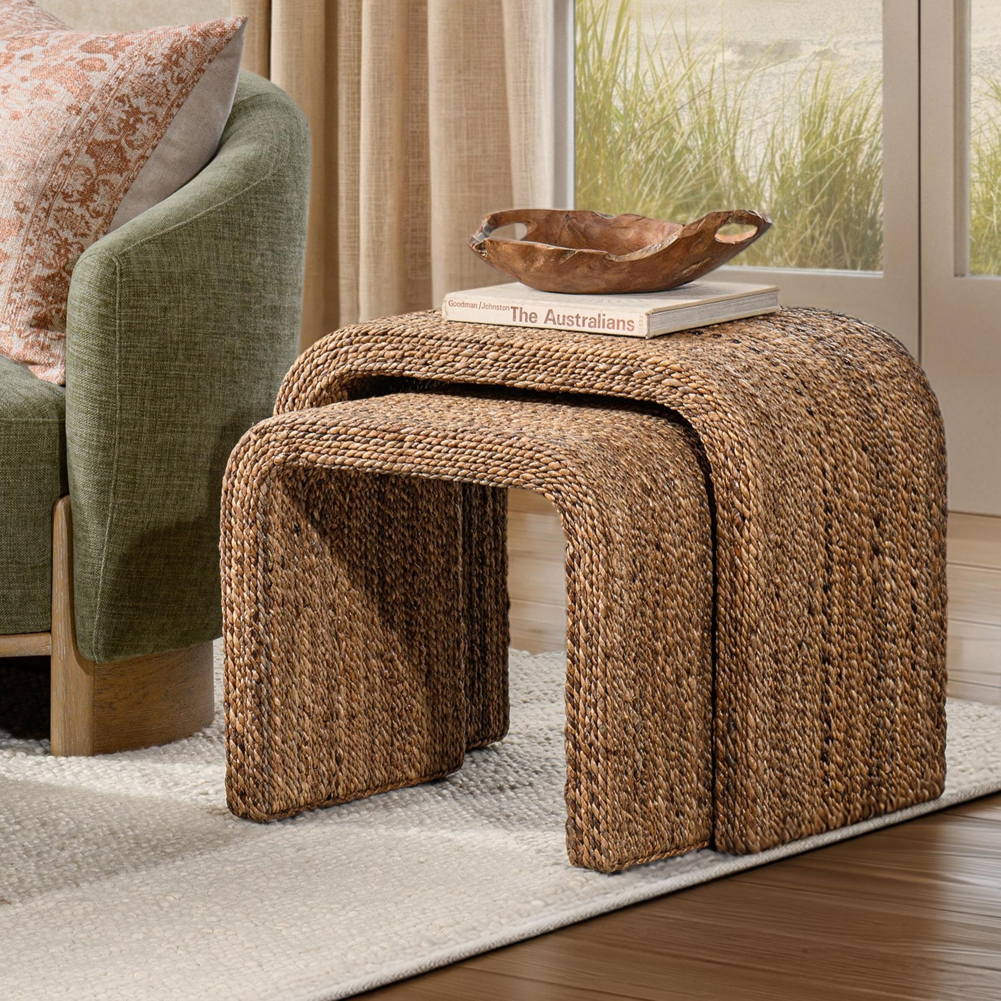 Luma Nesting Tables Set of 2 - Harvest Abaca