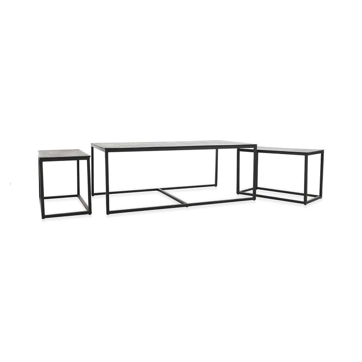 Buckley Cast Aluminum Rectangle Coffee Table Set of 3
