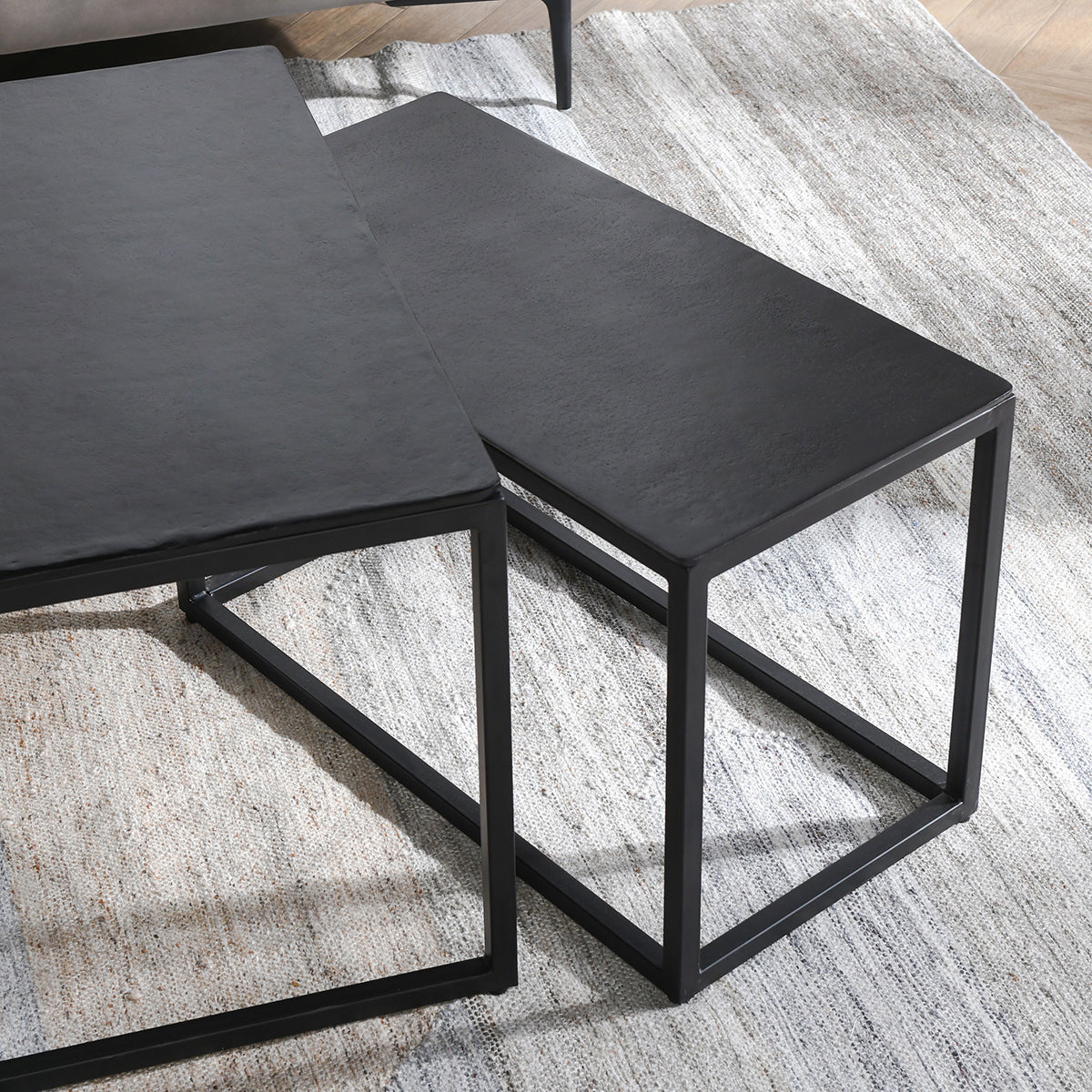Buckley Cast Aluminum Rectangle Coffee Table Set of 3