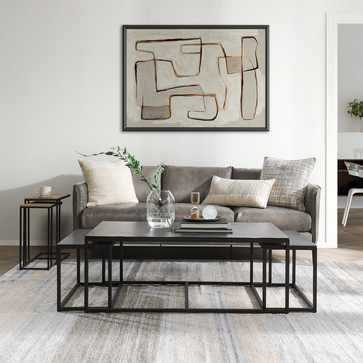 Buckley Cast Aluminum Rectangle Coffee Table Set of 3