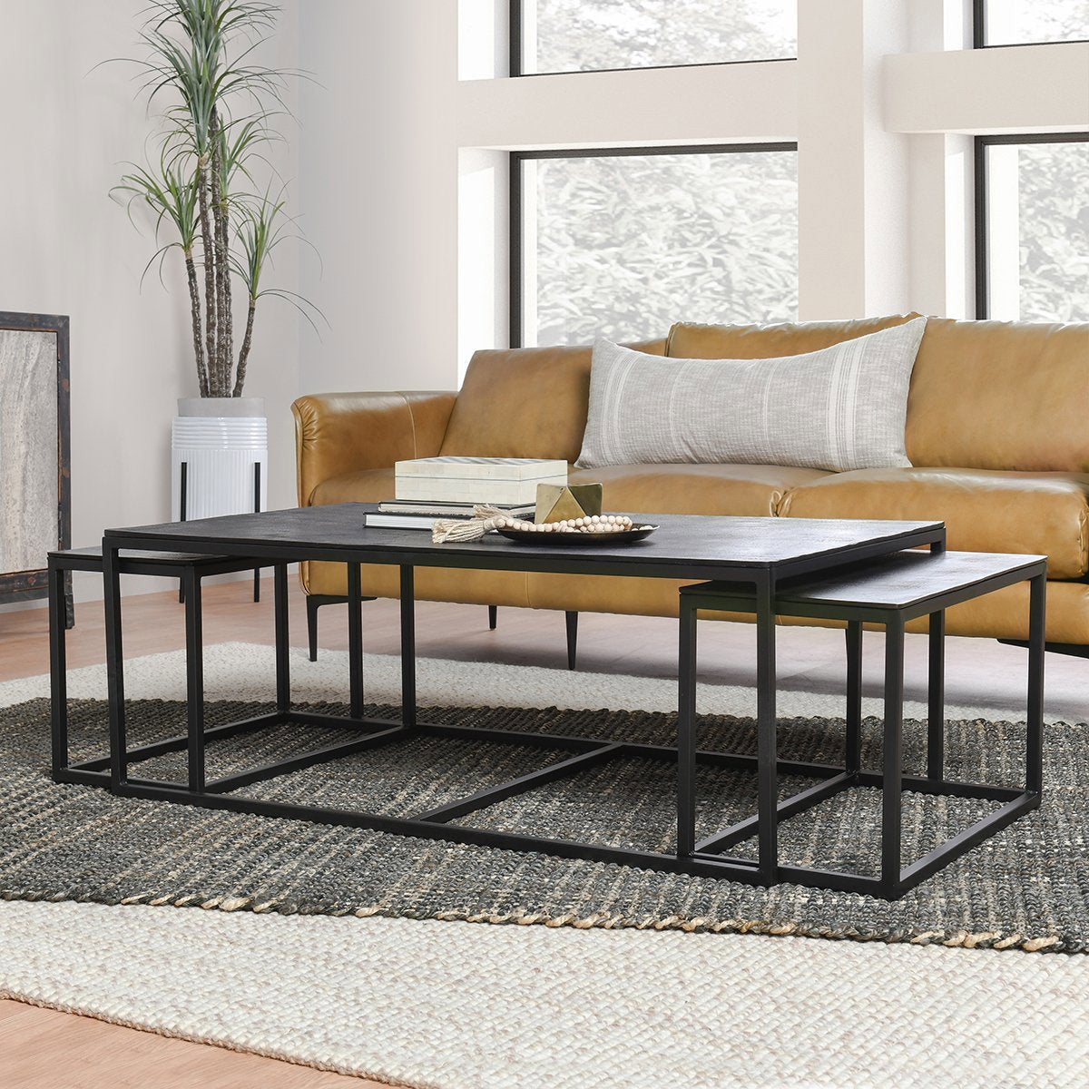 Buckley Cast Aluminum Rectangle Coffee Table Set of 3