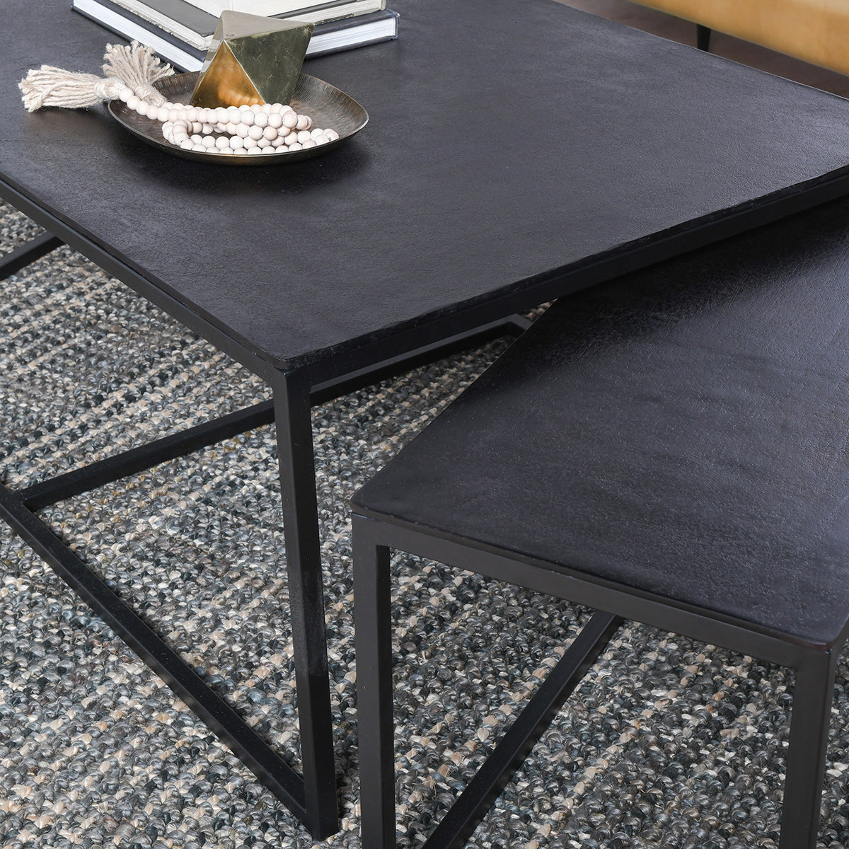 Buckley Cast Aluminum Rectangle Coffee Table Set of 3