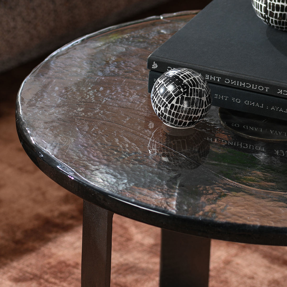 Keith Glass/Iron Round Coffee Table