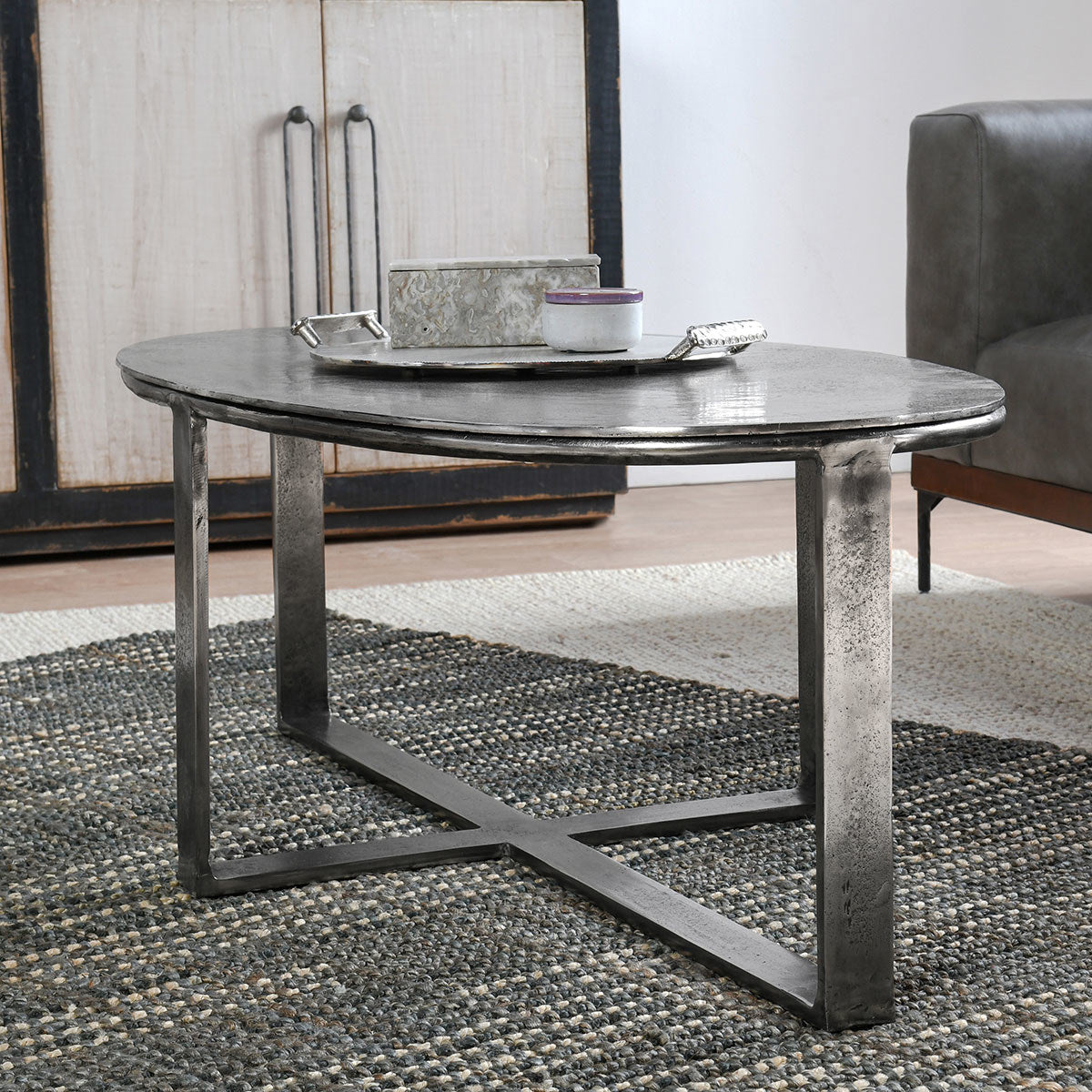 Flores Coffee Table - Nickle
