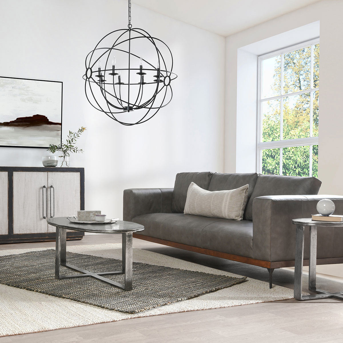 Flores Cast Aluminum Oval End Table