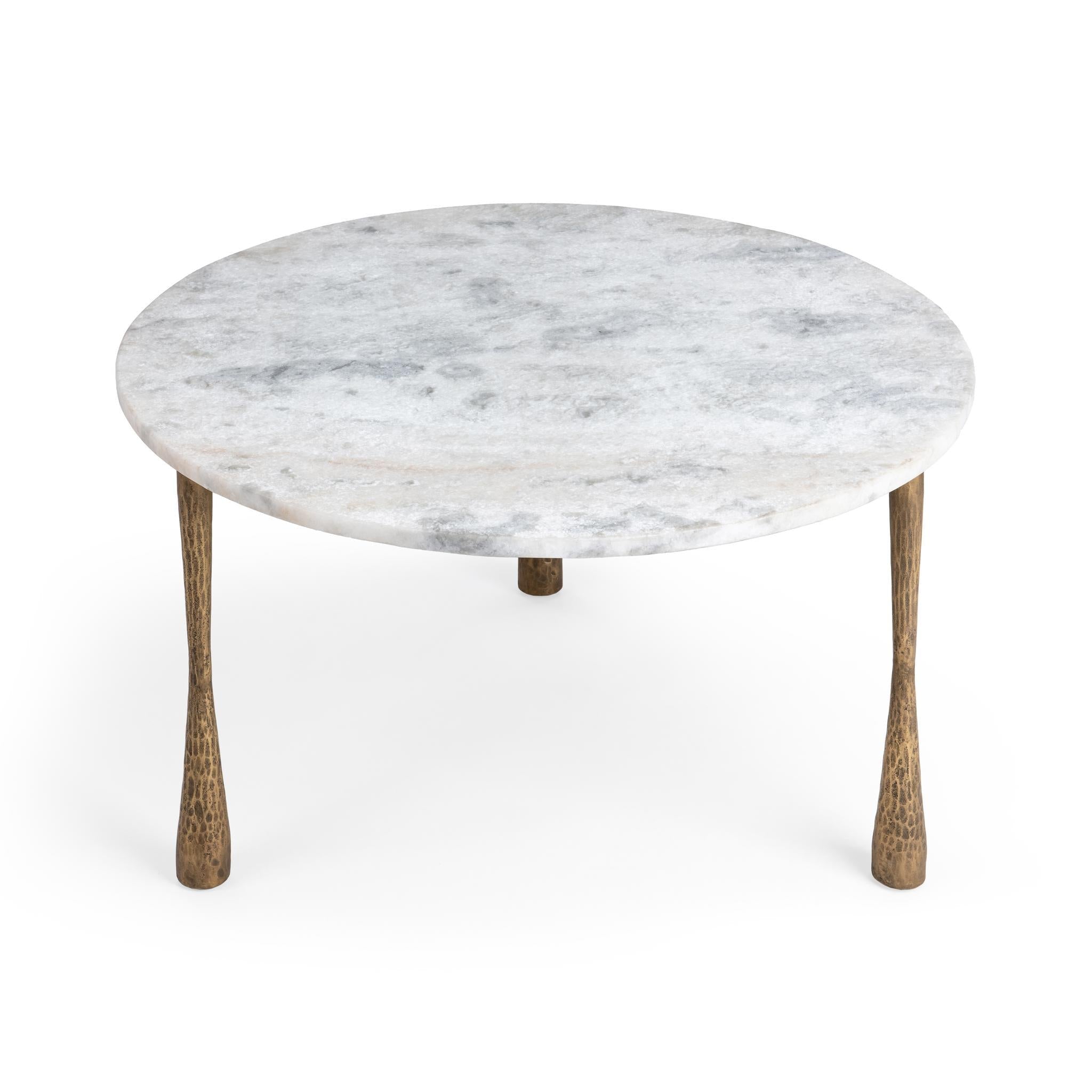 Venicia 32" Round Coffee Table - White Sage