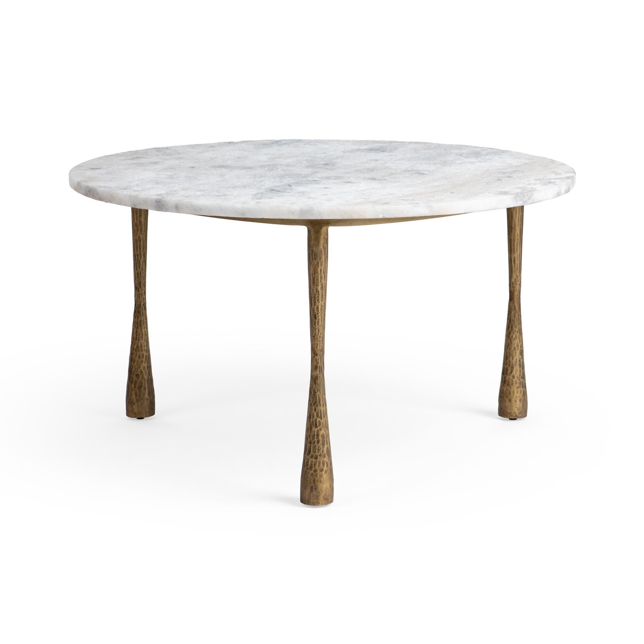 Venicia 32" Round Coffee Table - White Sage