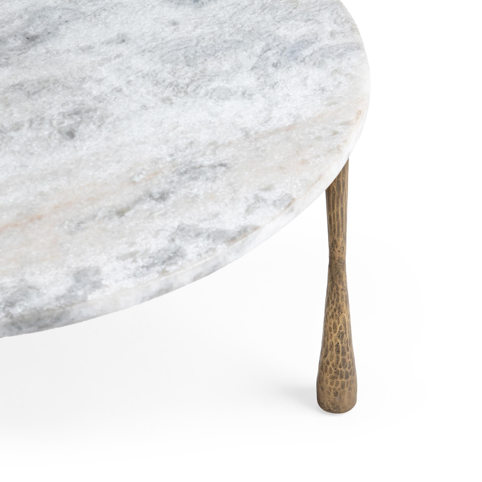 Venicia 32" Round Coffee Table - White Sage