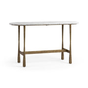 Venicia Oval Console Table - White Sage