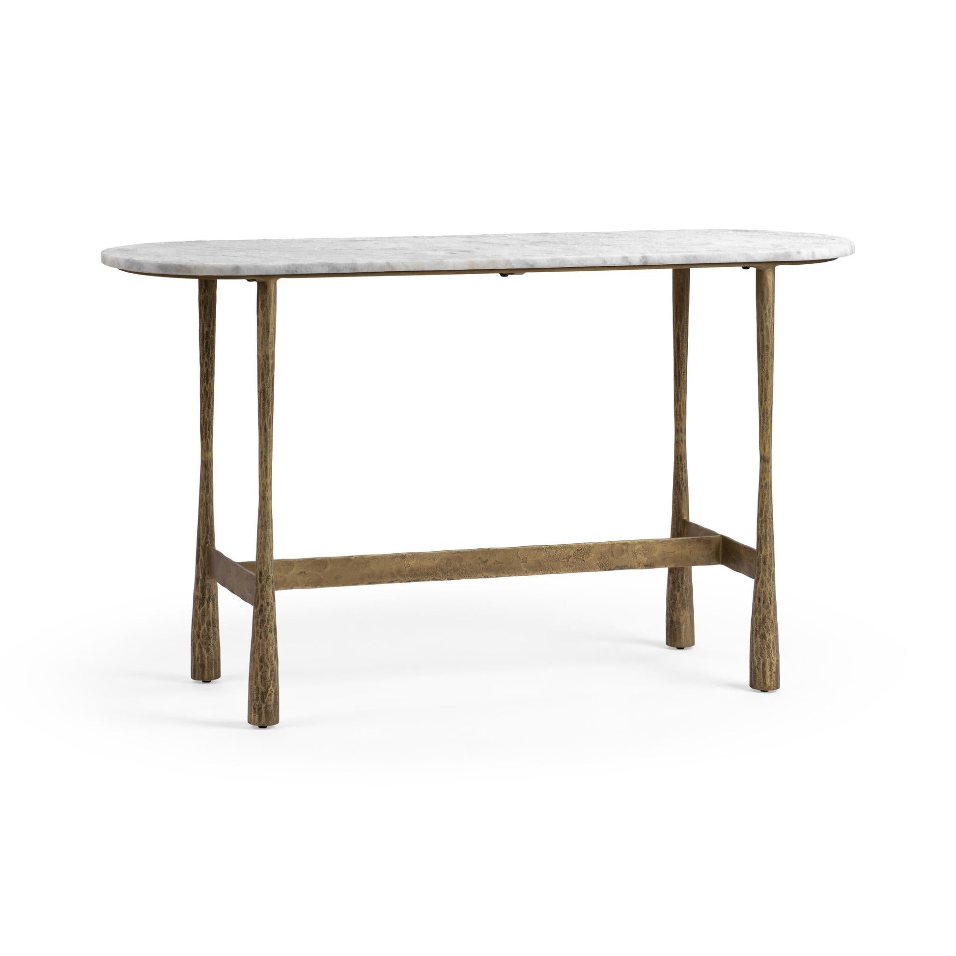 Venicia Oval Console Table - White Sage