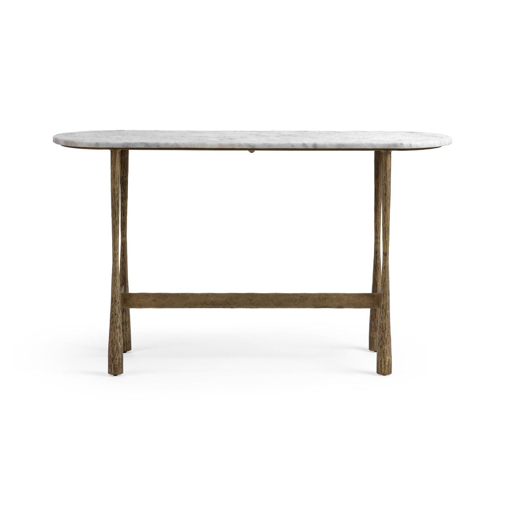 Venicia Oval Console Table - White Sage
