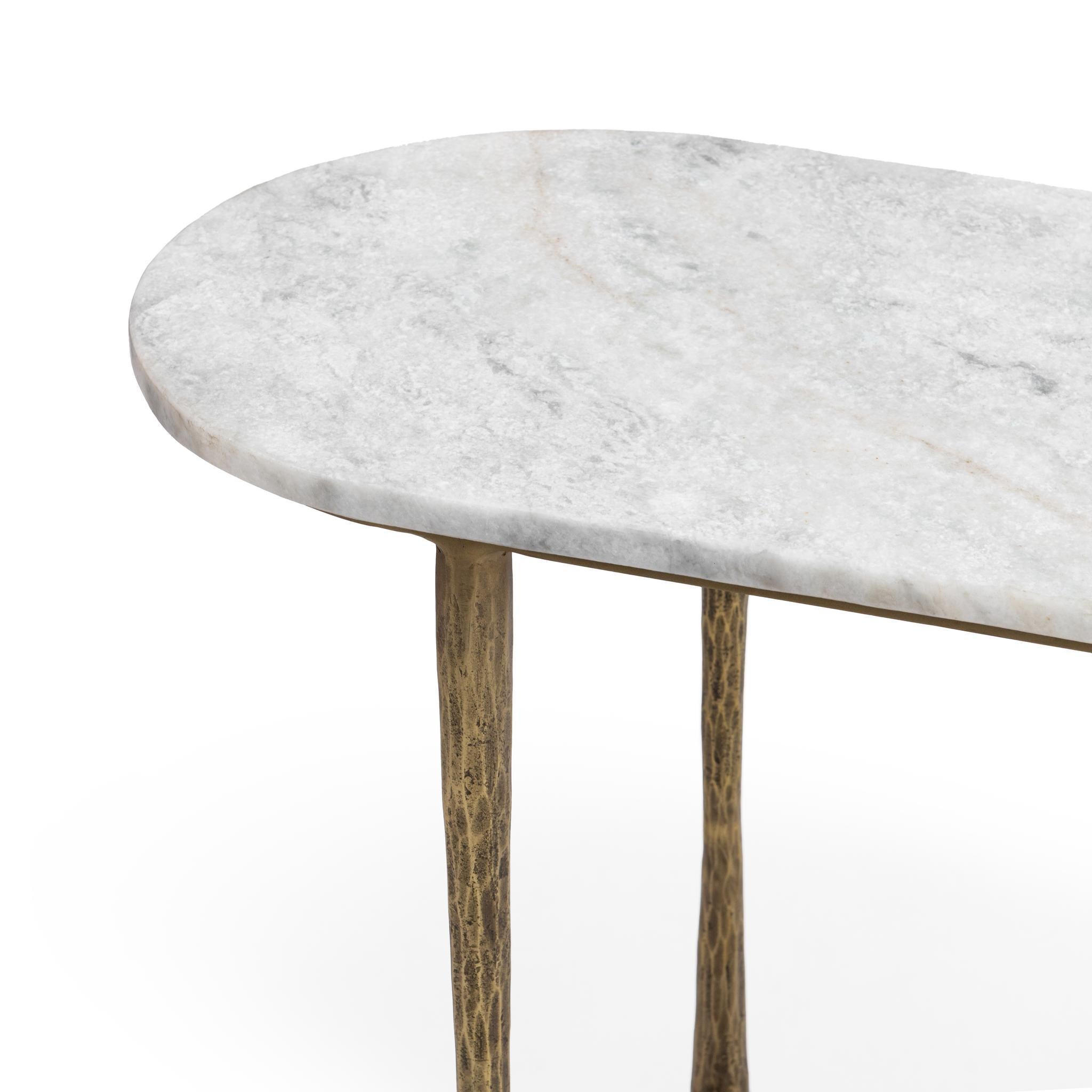 Venicia Oval Console Table - White Sage