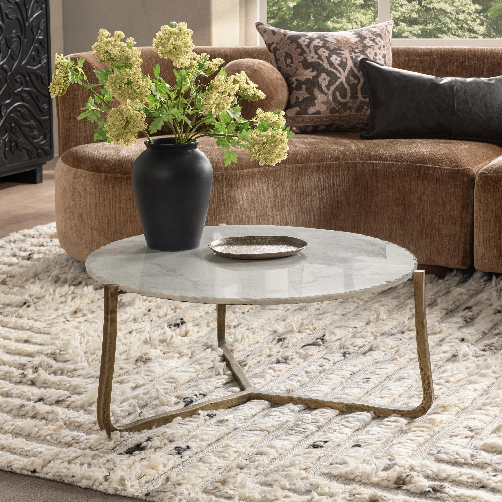 Emilia Round Coffee Table - Snow Fall
