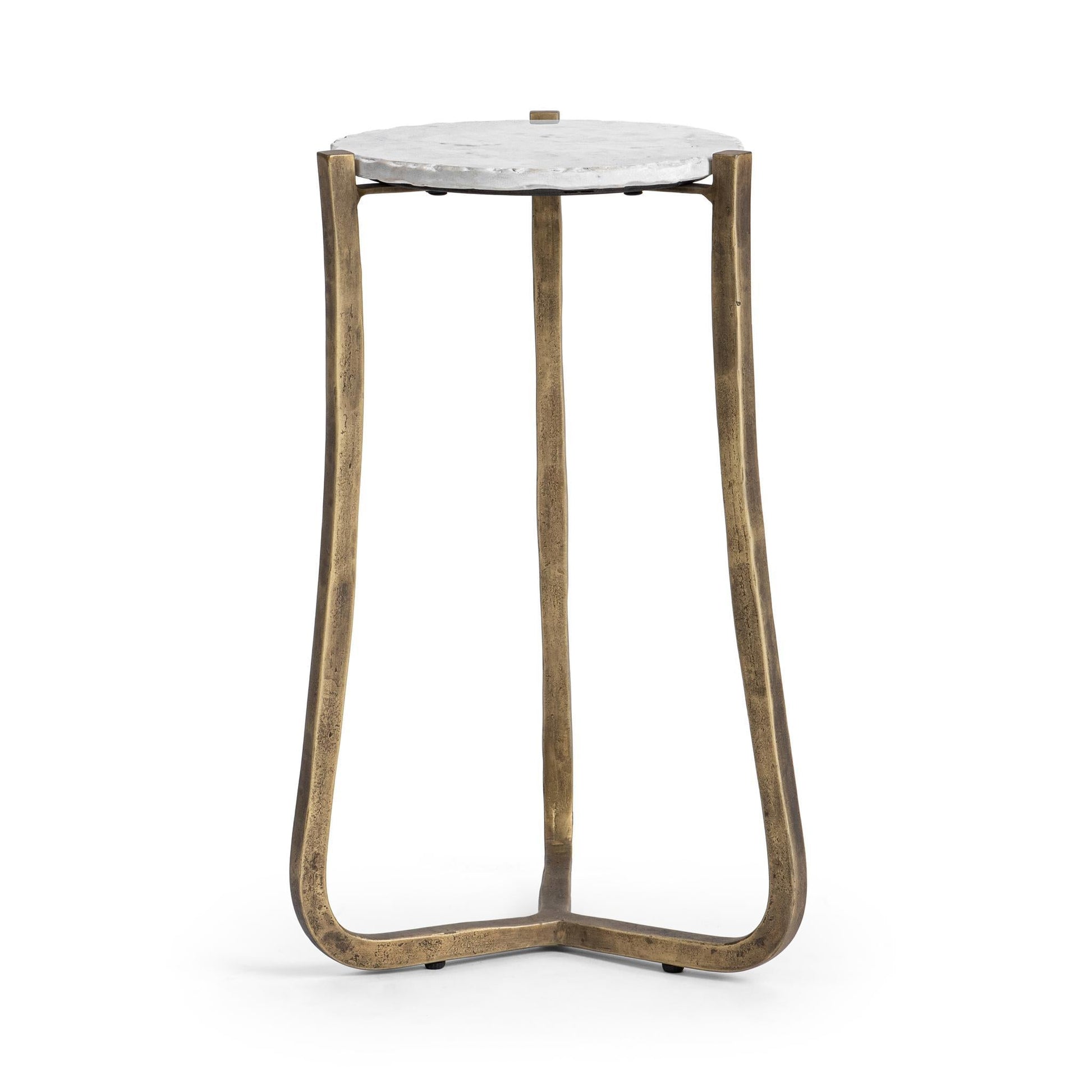 Emilia Round End Table - Snow Fall
