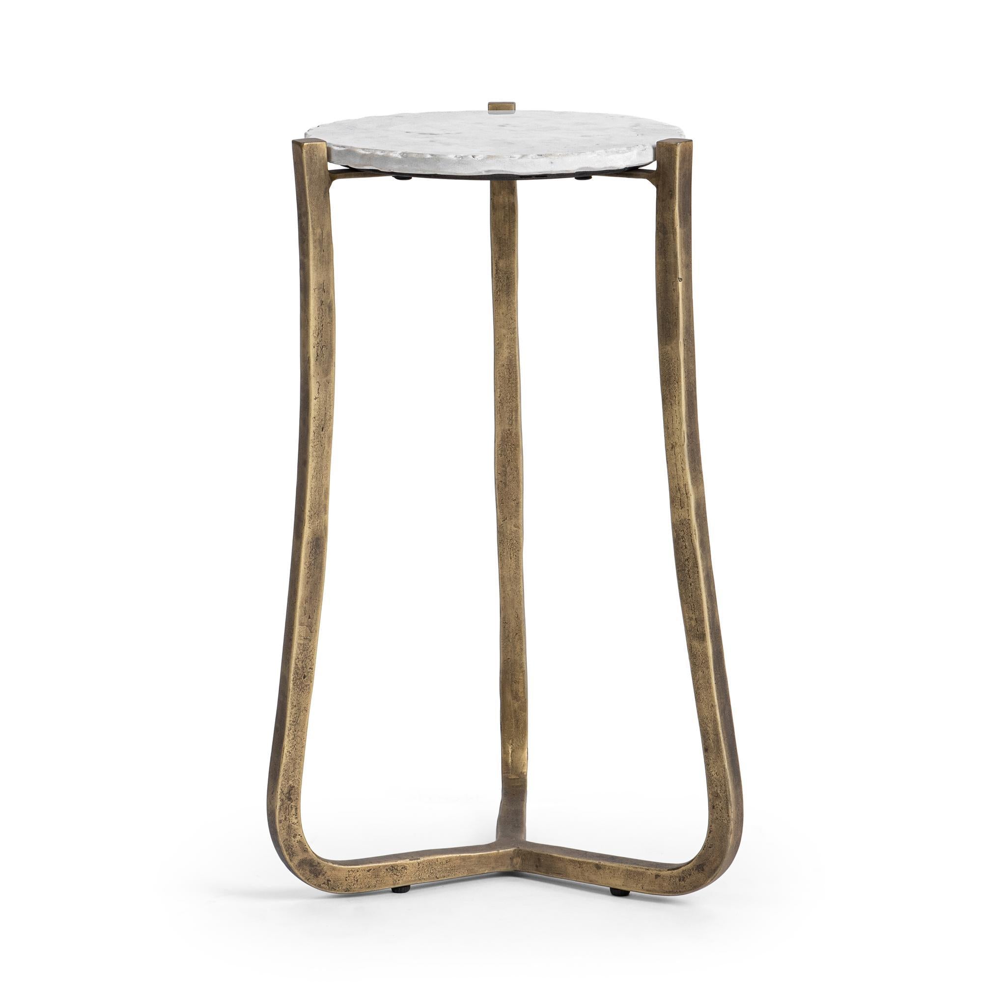 Emilia Round End Table - Snow Fall