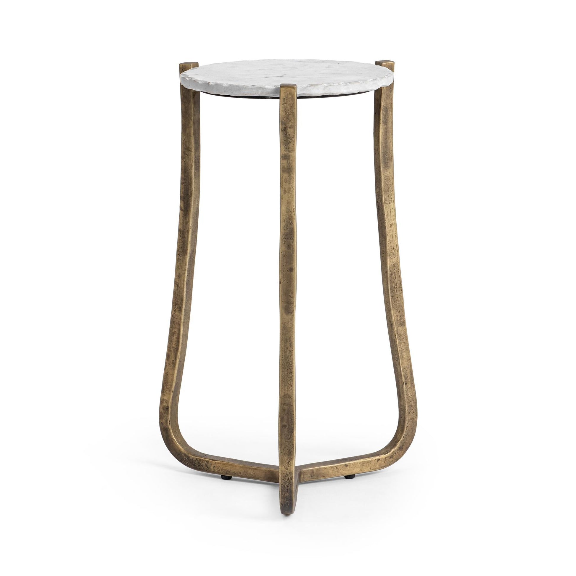 Emilia Round End Table - Snow Fall