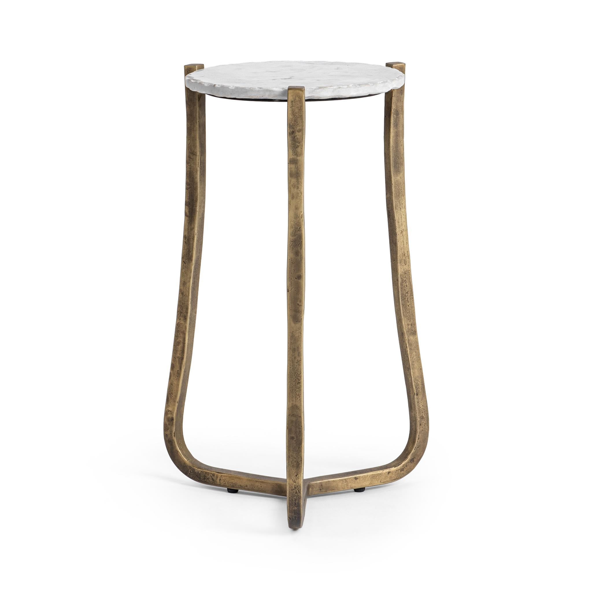 Emilia Round End Table - Snow Fall