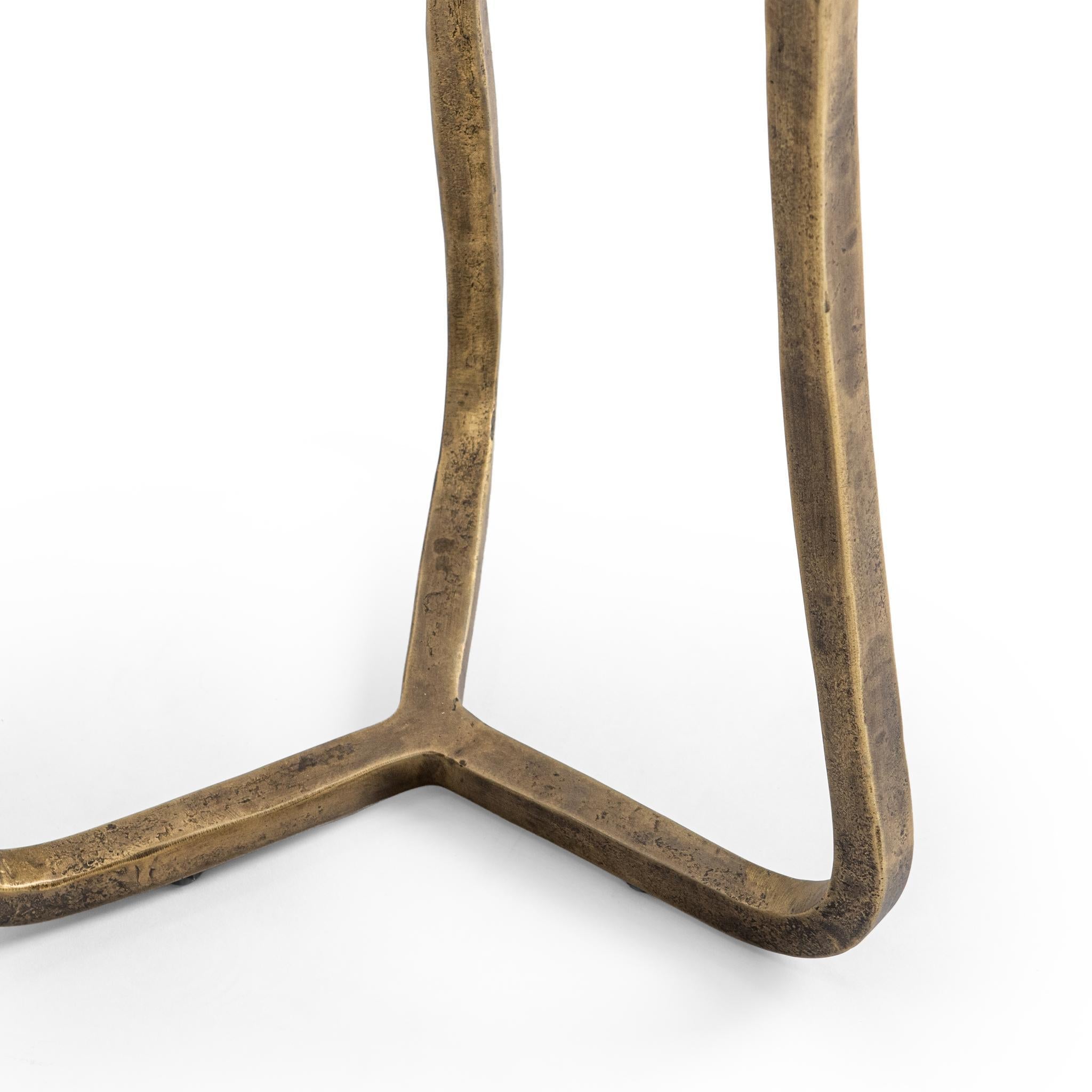 Emilia Round End Table - Snow Fall