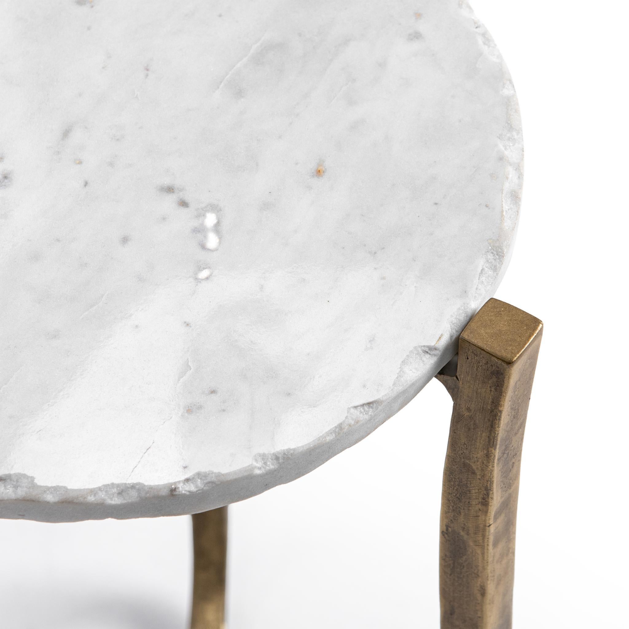 Emilia Round End Table - Snow Fall