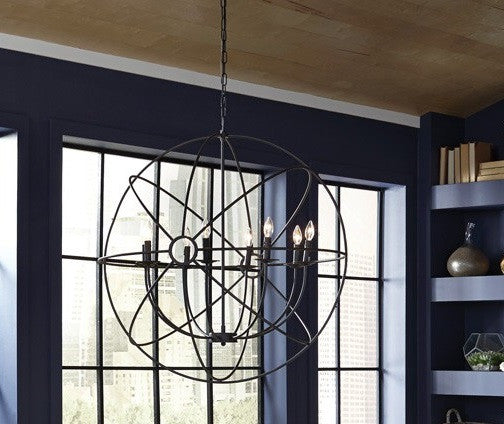 Industrial metal Orb Chandelier with 8 Lights