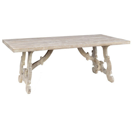 French Farmhouse Grey Dining Table 78"