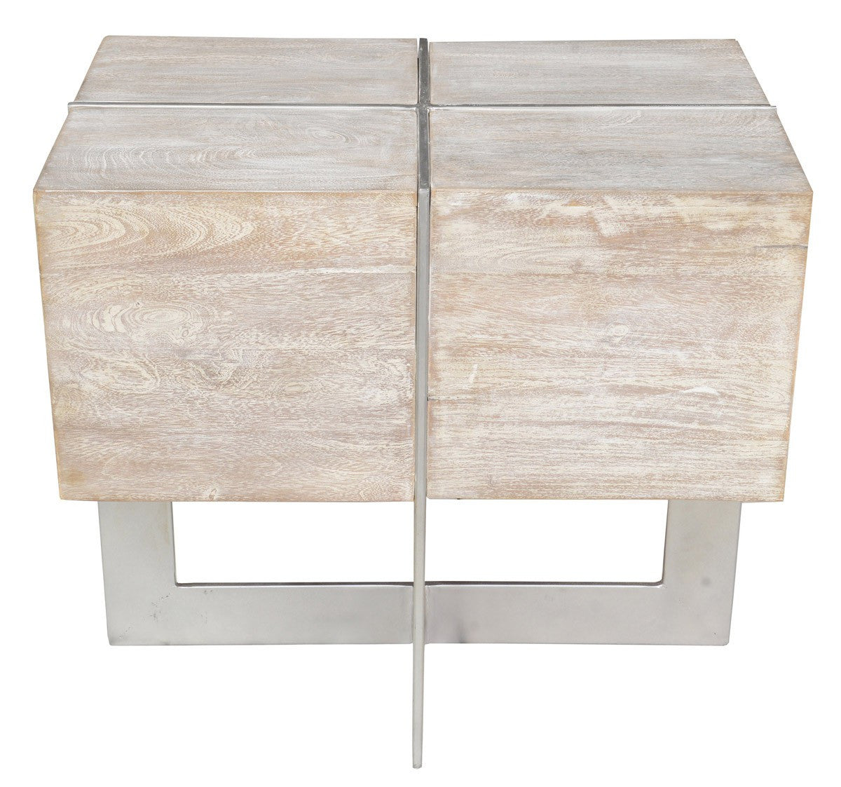 Uptown Whitewashed Solid Wood Side Tables