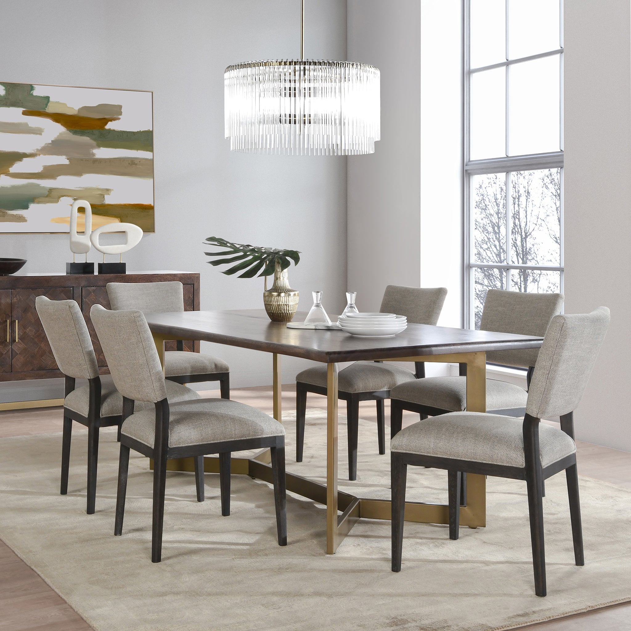 Kade Dining Table - Bark Brown