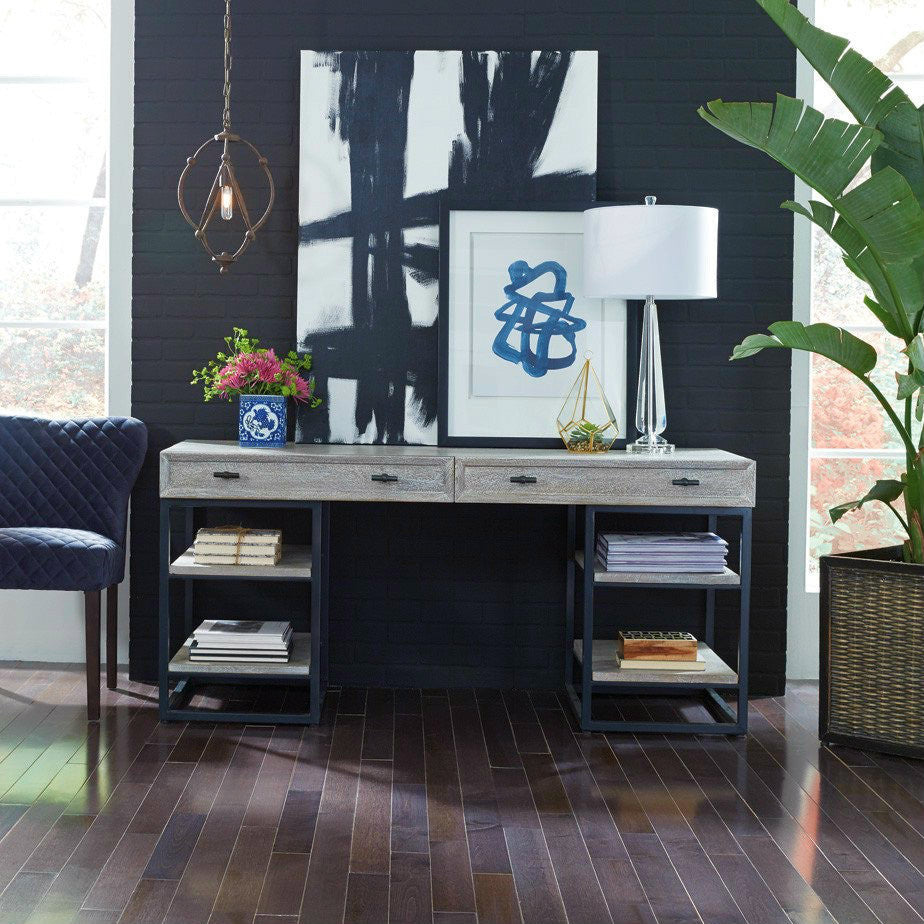 Marabella Solid Wood Whitewash 2 Drawer Desks