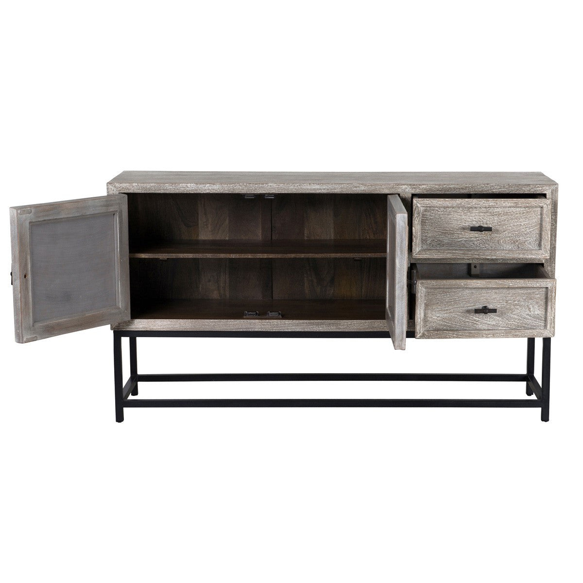 Marabella 2 Drawer Mirrored Wood Console Cabinet 61" 