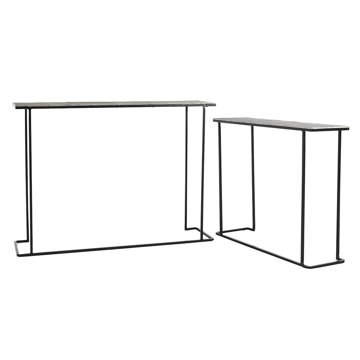 Jonah Aluminum Rectangle Console Tables Set of 2